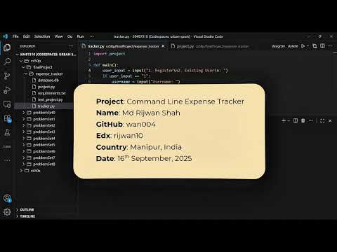 Cs50 Python Final Project Expense Tracker