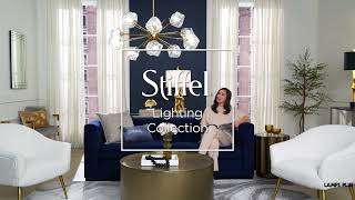 Watch A Video About the Stiffel Melvan Golden Bronze Ice Glass 12 Light Pendant