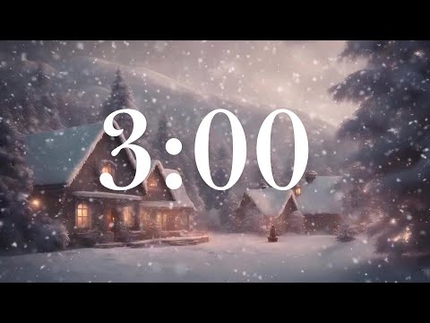 3 Minute Winter Timer | Calming Music & Snowy Village