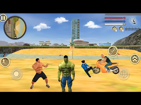 Hulk Rope Hero Vice Town - Attacking Army Base #1 Android Gameplay