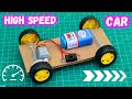 How To Make A High Speed DC Motor Car At Home DIY Powerful Electric Toy Car Science Project Idea