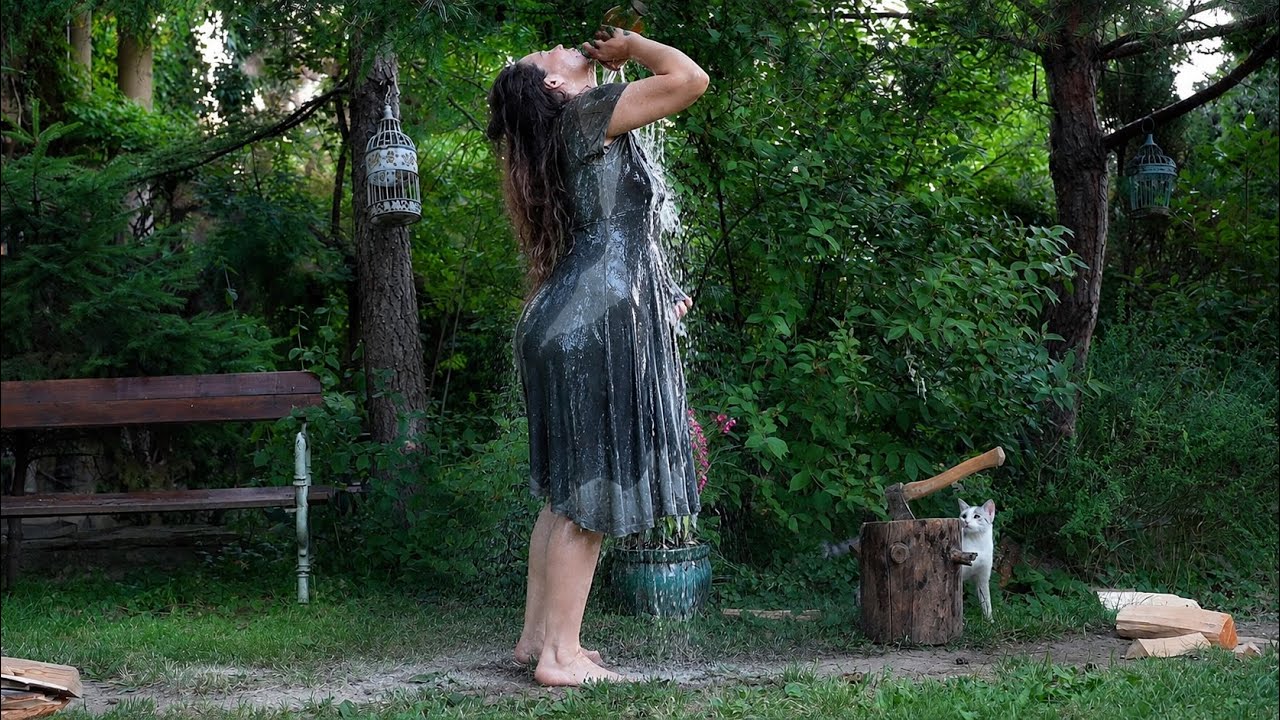 It's so hot, we have to pour water over ourselves