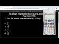 Second Order Derivatives Using Scientific Calculator