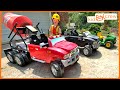 Pouring Concrete With Kids Ride On Cement Mixer Construction Trucks Toys Educational Kid Crew