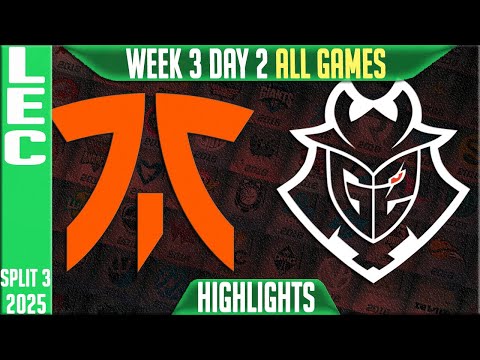 FNC vs G2 ALL GAMES Highlights | LEC W3D2 Split 3 | Fnatic vs G2 Esports