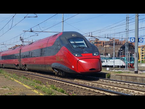 Italo Evo in transito a MIlano Lambrate + Marcia parallela con convoglio Trenord