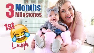 3 MONTHS BABY Growth & Development | 1st Laugh 👶🏻 Baby Milestones