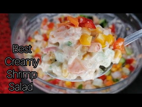 Delicious Creamy Shrimp Salad! Easy to Make With Simple Ingredients. Creamy and Yummy 😋