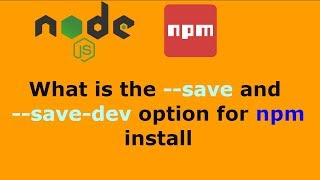 What is the --save and --save-dev option for npm install