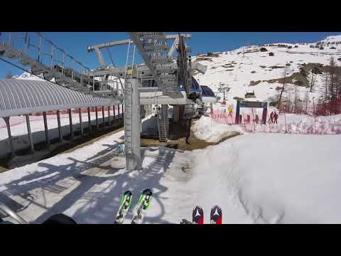 Discesa integrale seggiovia Leitner "Findelbahn-Eja breitboden" Versante Breitboden Zermatt (CH)