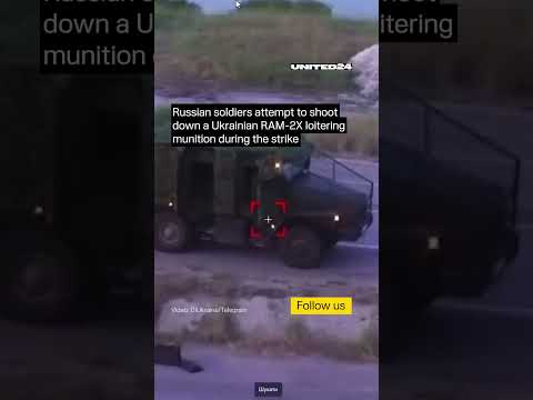 Russian Soldiers Try to Shoot Down Ukrainian RAM-2X Loitering Munition #warinukraine