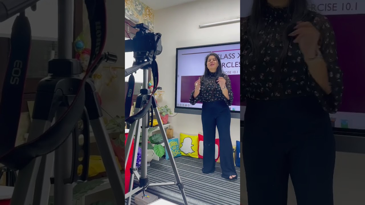 BTS from yesterday’s shoot 😃 ‘Circles’ chapter coming up next #class10maths #learnwithmansi #circle