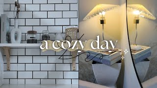 a cozy day • weekend at pool, clean & organize coffee bar, blueberry croissant & Ice Cappuccino 🤎🌷