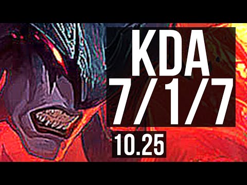 AATROX vs AKALI (TOP) | 7/1/7, 1.7M mastery, 900+ games, Dominating | KR Diamond | v10.25