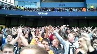 Newcastle fans interupting blue moon vs man city