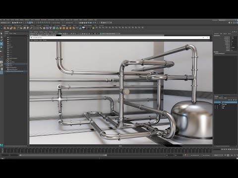 Modeling and Rendering complex Pipe Network in Maya 2022  | Step by Step Full video