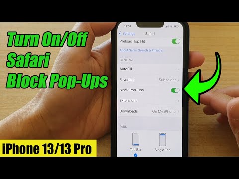 Part of a video titled iPhone 13/13 Pro: How to Turn On/Off Safari Block Pop-Ups - YouTube