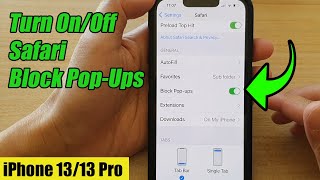 iPhone 13/13 Pro: How to Turn On/Off Safari Block Pop-Ups