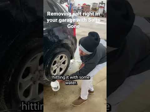 Removing salt from your vehicle without running water with Salts Gone