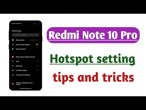 Redmi Note 10 Pro, How to use Hotspot setting