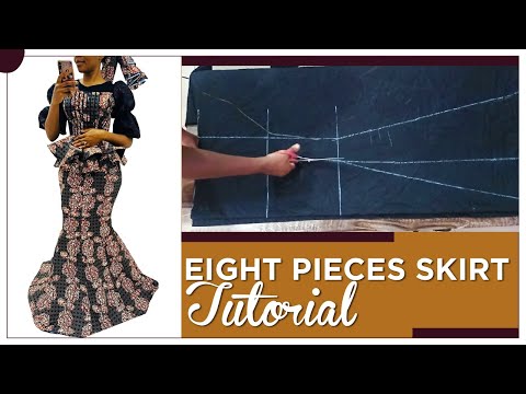 EASY way to Cut EIGHT PIECES SKIRT