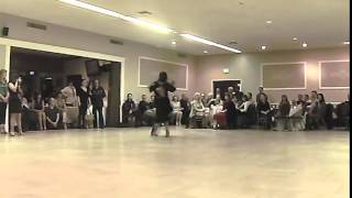 Gimena Herrera and Tomas Galvan tango performance at Milonga LAX1