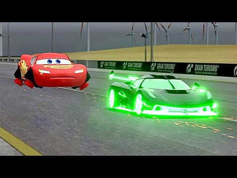 Lightning McQueen JET NITRO ENGINE vs Koenigsegg Jesko Alien Engine at Special Stage Route X