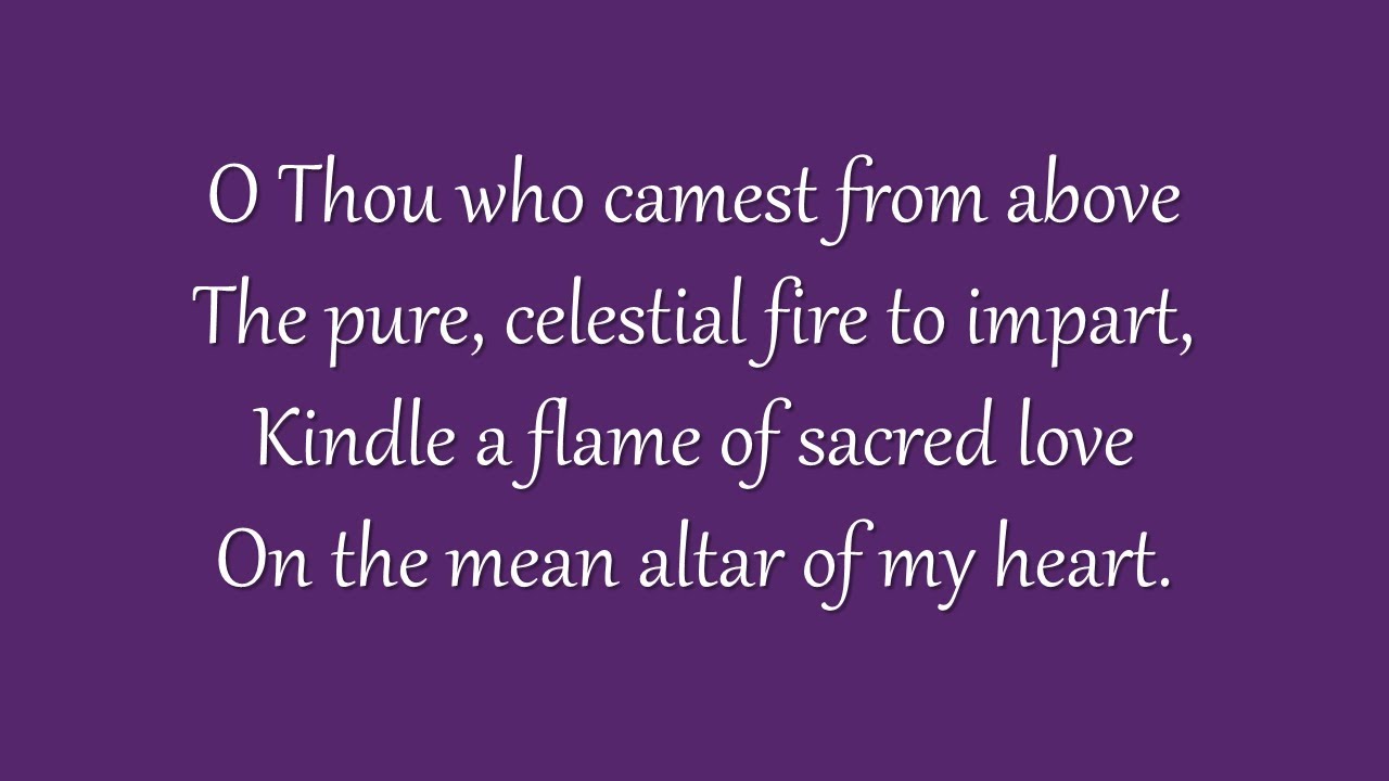 O Thou Who Camest from Above (Metropolitan Tabernacle)