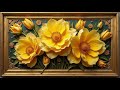 4K Floral Art Screensaver For Your Tv Elegant Yellow Flowers Vintage Gold Framed Wallpaper Samsung