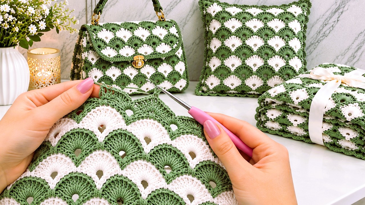 (Easy-to-make) crochet baby blanket; colorful bag; decorative pillow. #crochet #stepbystep #Tutorial