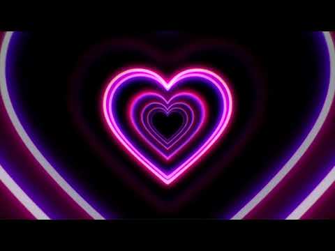 A Pink Heart Background Video Loop Full HD | Pink Neon Heart Background Tunnel Overlay  TikTok Trend