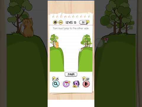 Brain test 🦔 level 13 Tom must jump to the other side
