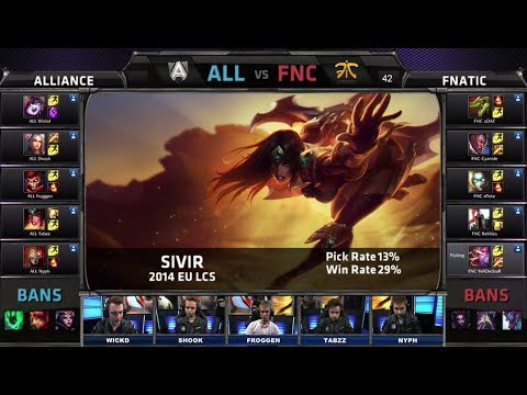 Alliance vs Fnatic | Season 4 EU LCS Spring split 2014 W7D1 G1 | ALL vs FNC Full game HD
