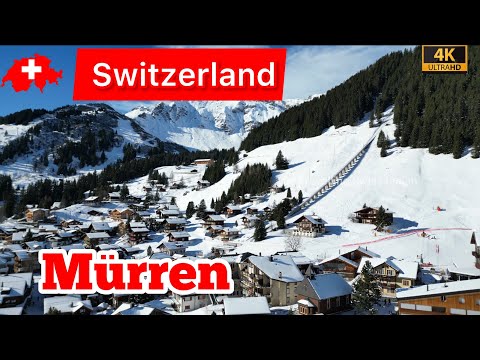 Switzerland 4K | Mürren | A Winter Fairytale Village | Switzerland in Winter #switzerland