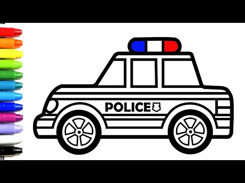 Police Car drawing !! (cartoon)  EASY DRAWING