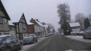 preview picture of video 'Driving In Snow Along The B4220 Bosbury (Towards Ledbury), Herefordshire, England 18th February 2010'