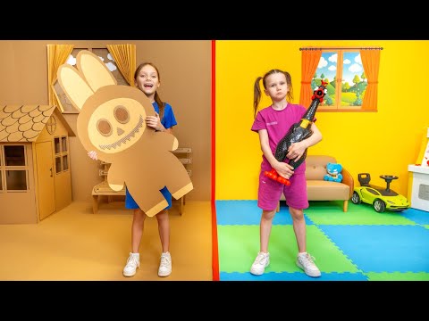 Cardboard or Color Toys Challenge with Vania Mania Kids