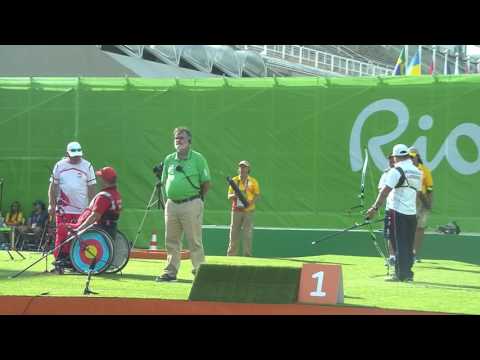 Men's Individual Recurve Open round 2 - Amarbayasgalan v Sawicki - Rio 2016 Paralympics