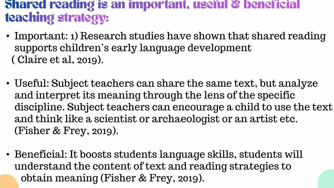 THE BENEFITS OF SHARED READING STRATEGIES IN VARIOUS DISCIPLINES