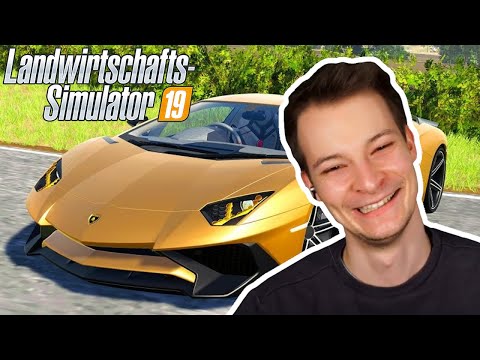 Ansgar drives a Lamborghini Aventador LP750 in Farming Simulator 19 😂 | Nordrheintvplay Clips