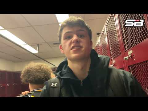 O'Dea shooting guard John Christofilis (18 points, 8 rebounds) reacts to win over Garfield