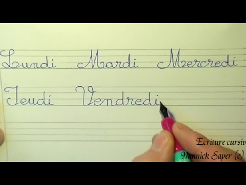 Ecriture cursive française cp ce1 ce2 : apprendre à écrire les jours