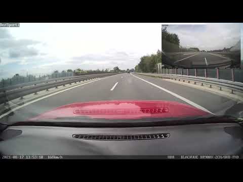 Drive a 1990 Audi 100 Avant 2.3 quattro (C3, Typ 44) on the german Autobahn A70 near Bamberg.