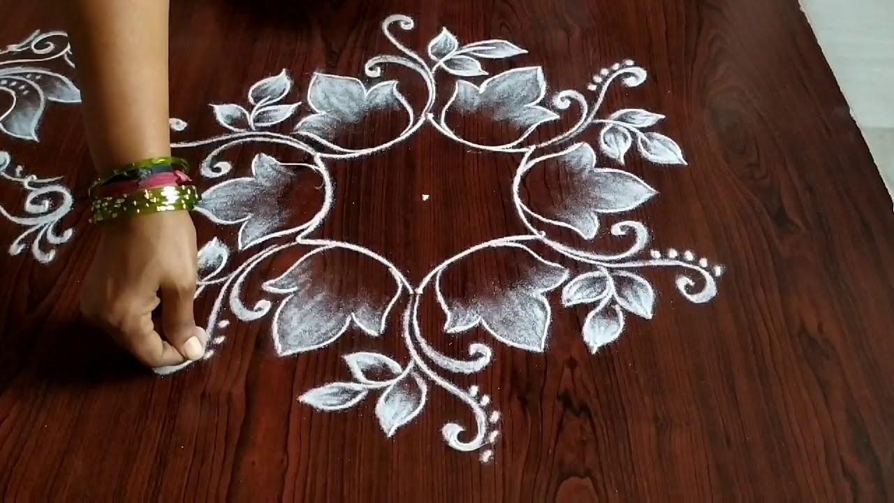 daily rangoli kolam designs with 3 dots by sresta rangoli