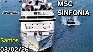 MSC SINFONIA cruzeiro  navio  03/02/26 santos  #buzios  itajai  drone  @cruzeiros2025  #cruise