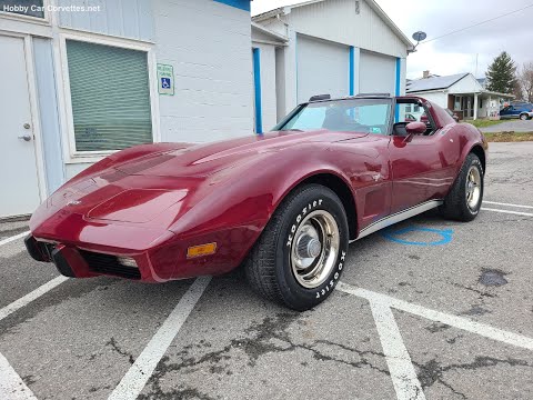 1977 Dark Red Corvette Black int For Sale Video