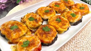 Delicious BAKED EGGPLANT appetizer with just three ingredients.
