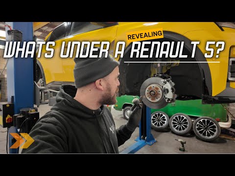 Renault 5 E Tech: Ein Blick unter die Karosserie und Winterschutz für ein neues Auto.