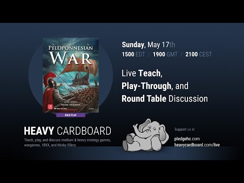 Peloponnesian War 431-404 BC (solo) Teaching, Play-through, & Round table by Heavy Cardboard