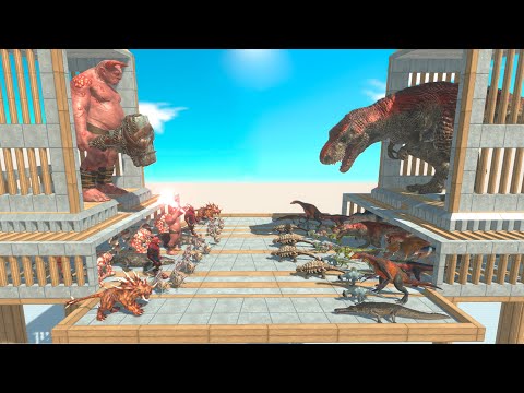 King Ogre Lord vs King T-Rex Army on Arena in Animal Revolt Battle Simulator